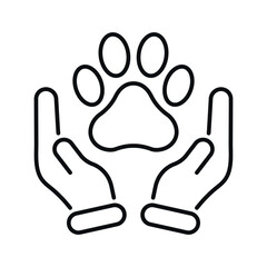 Obraz premium Veterinary pet health care outline vector icon