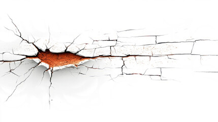hole in the wall, cracks on transparent background