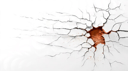 hole in the wall, cracks on transparent background
