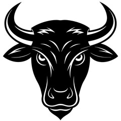 black and white bull