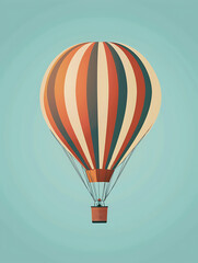 Fototapeta premium minimalist vector illustration of a hot air balloon (3)