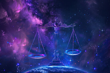 Abstract composition with concept of Libra zodiac sign symbol