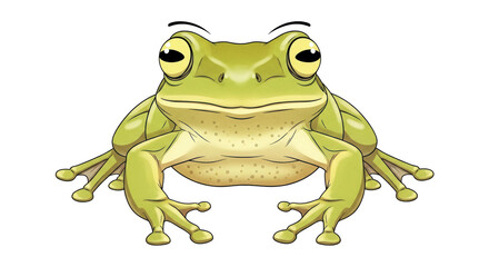 Isolated Cartoon Green Frog