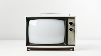 minimalism old tv white background