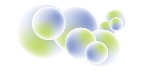 Abstract green blue gradient bubbles background