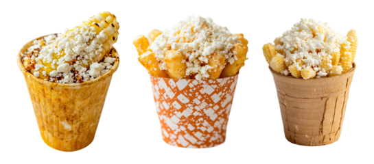 Mexican elote cup with cotija cheese