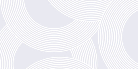 Abstract white background. Elegant circle line pattern. Geometric texture. Modern futuristic graphic design. Suit for wallpaper, cover, header, presentation, website. Eps10