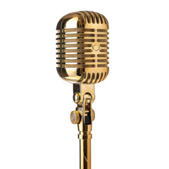 Fototapeta premium golden microphone transparent background