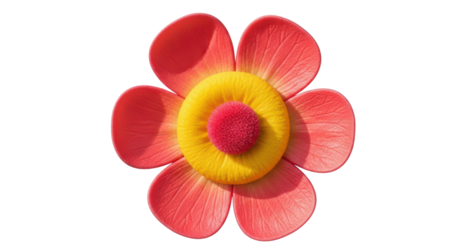Isolated Red and Yellow Decorative Flower