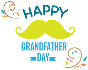 Happy Grandfather Day. Grandparents Day olive poster