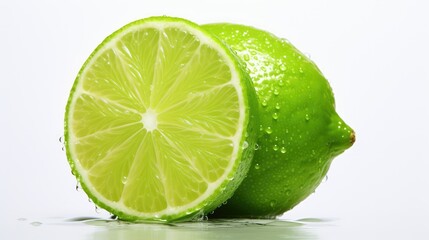 green lime white background