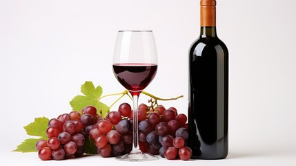 bottle red wine white background