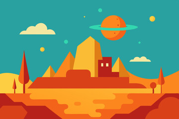 vector illustration of an ancient building