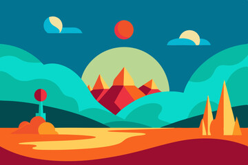 landscape with mountains