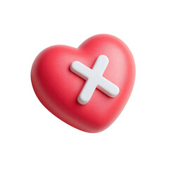 Obraz premium Red Heart with White Bandage Symbol of Healing and Recovery on transparent background