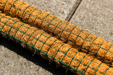 Coconut fiber trellis to help support climbing plants