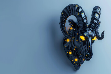 Astrological abstract composition with concept of Capricorn zodiac sign symbol