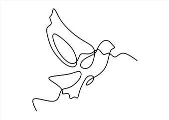 Dove of Peace.  line icon-continuous line drawing. Editable stroke.