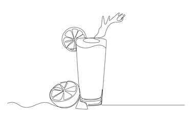 Fresh Lemonade continuous line art drawing
