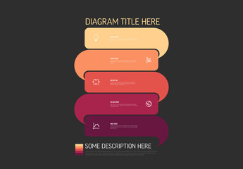 Modern Vertical Infographic Template with 5 Colorful Steps and Icons