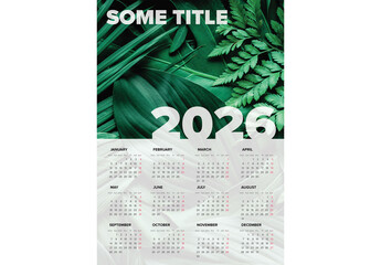 2026 Annual Calendar with photo placeholder and minimalist Design