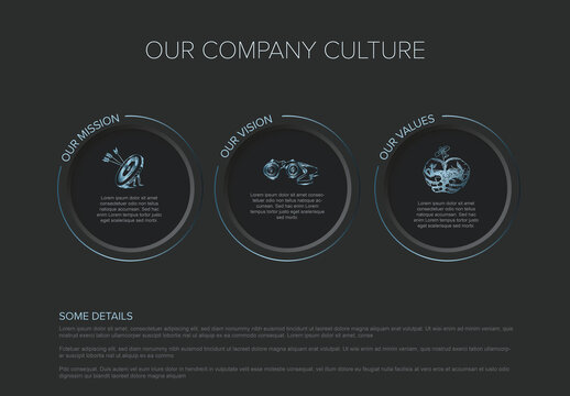 Company Culture Presentation: Mission, Vision, and Values Infographic