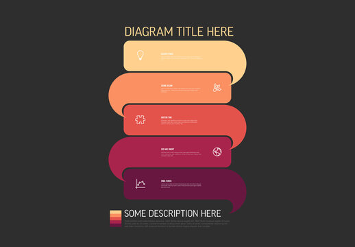 Modern Vertical Infographic Template with 5 Colorful Steps and Icons