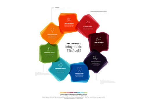 Multipurpose Cycle Infographic Template with Eight Colorful Elements