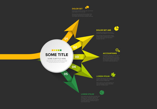 Dynamic 5-Step Infographic Template with Numbered Circular Flow Diagram