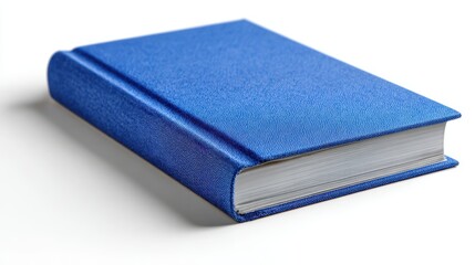 Blue hardcover book isolated on white background
