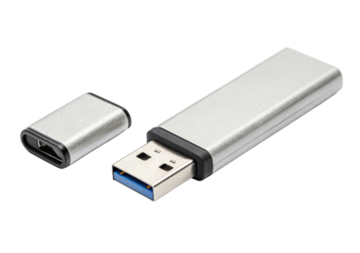 USB flash drive with a removable cap