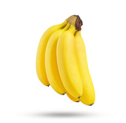 Baby bananas bunch isolated on white background. Not AI, retouched photo.