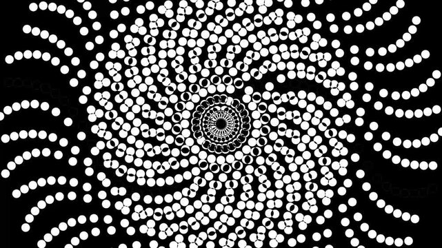Simple circle dots zoom transition animation isolated on black background