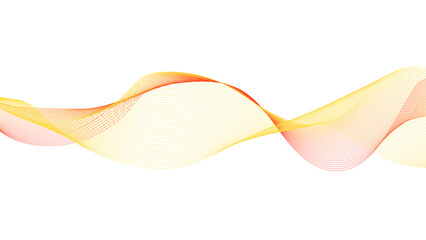 Abstract orange and yellow wave design on white background
