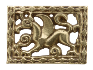 Avar Gold Openwork Belt Mount Ancient Griffin Design Historical Artifact Jewelry