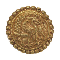 Ancient Chinese Gold Plaque Phoenix Motif Central Asian Historical Art