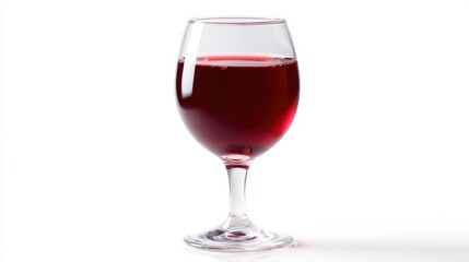 Glass of red wine isolated on white background