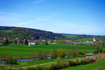 Obraz premium a beautiful day in the ancient town of Dollnstein