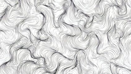 Monochrome concept of a turbulent vector field with flowing and curving lines, creating an abstract background.