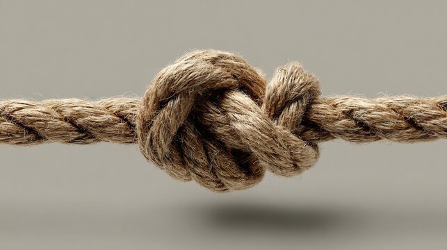 Tangled knot of ropes, gradually becoming untangled from one end to the other, symbolizing problem solving and finding clarity, on a clean, minimalist background