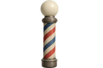Vintage barber pole rotating with transparent background