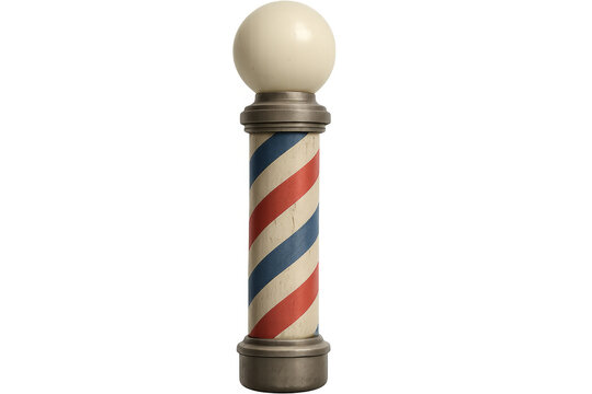 Vintage barber pole rotating with transparent background - Powered by Adobe