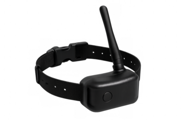 Gps tracking dog collar with antenna on transparent background