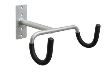 Wall mounted bike rack storage solution with transparent background