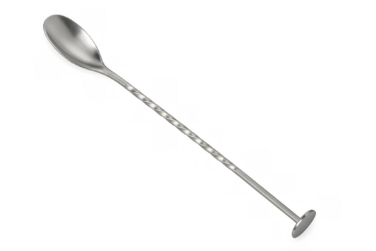 Long spoon bar mixing spoon cocktail spoon on transparent background