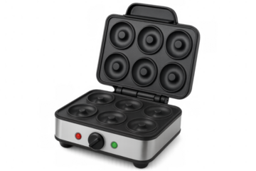 Modern donut maker machine with transparent background