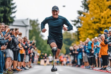 Close-up of person with prosthetic leg walking on court during sunset, highlighting resilience and strength in athletic pursuit
