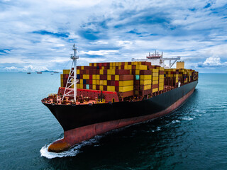 shipping logistic cargo container ship import export goods and distributing products to dealer and...