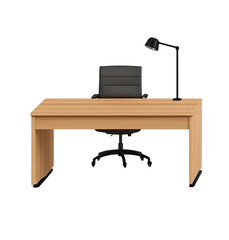 Fototapeta premium Set of three different office desks. Each element is separately isolated on white