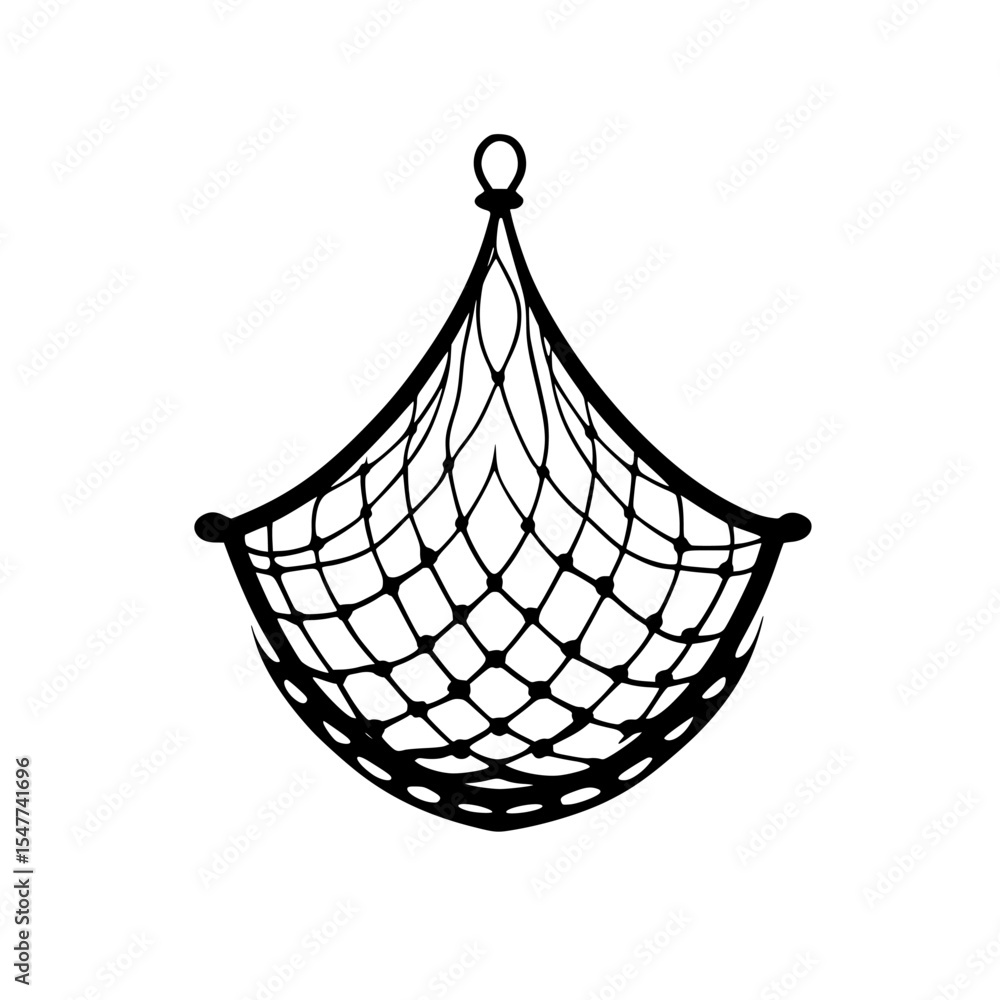 Poster black icon of a net design showcasing intricate details and symmetry emphasizing craftsmanship